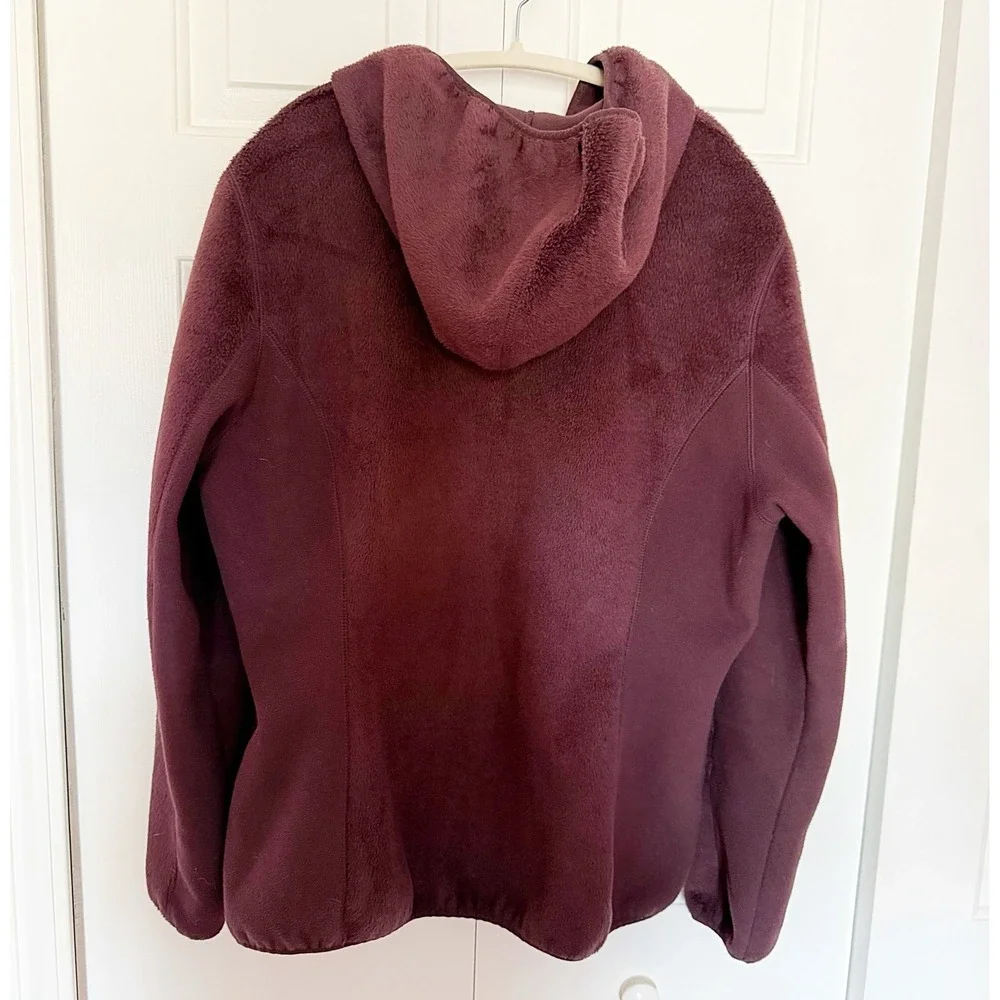 Eddie Bauer Plum/purple Fleece Hoodie Zipper Down In Size XL